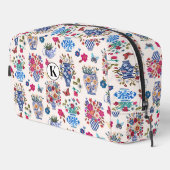 Chinoiserie Floral Monogram Cosmetic Makeup ドップキット (右コーナー)