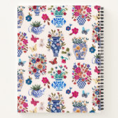 Chinoiserie Floral Monogram Notebook Planner ノートブック (裏面)