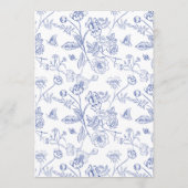 Chinoiserie Floral Wedding Table Number Card メニュー (裏面)