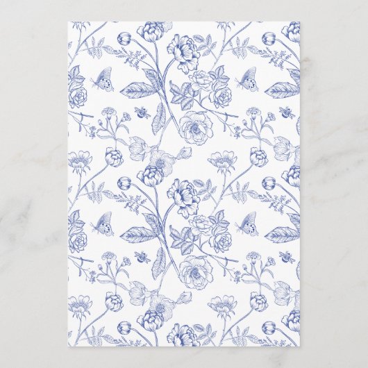 Chinoiserie Floral Wedding Table Number Card メニュー (裏面)