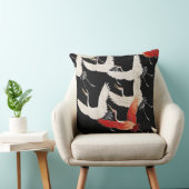 Chinoiserie Flying Crane Zen Minimalist Kimono Art クッション (椅子)