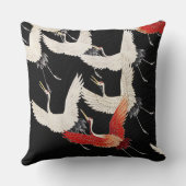 Chinoiserie Flying Crane Zen Minimalist Kimono Art クッション (裏面)