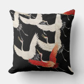 Chinoiserie Flying Crane Zen Minimalist Kimono Art クッション (正面)