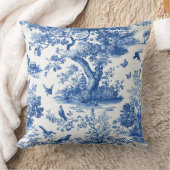 Chinoiserie Forest Bird Throw Pillow クッション (ブランケット)