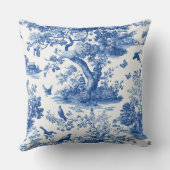 Chinoiserie Forest Bird Throw Pillow クッション (裏面)