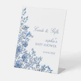Chinoiserie French Blue Baby Shower Cards & Gifts 台座サイン