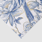 Chinoiserie French-Toile Bird in Blue and Gold 薄葉紙 (詳細)