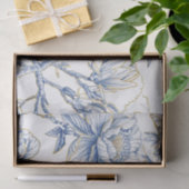 Chinoiserie French-Toile Bird in Blue and Gold 薄葉紙 (ギフト)