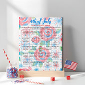 Chinoiserie garden 4th of July Bingo  game card シーズンカード