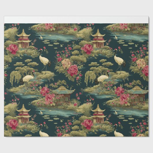 Chinoiserie Garden DecorativeGift Wrapping Paper   ラッピングペーパー (フラット)