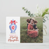Chinoiserie Ginger Jarクリスマスフォト シーズンカード (スタンド正面)