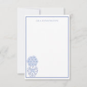 Chinoiserie Ginger Jar花瓶&花ノートカード サンキューカード (正面)