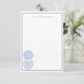 Chinoiserie Ginger Jar花瓶&花ノートカード サンキューカード (スタンド正面)