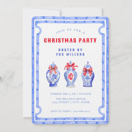 Chinoiserie Ginger Jar CHRISTMASパーティー 招待状