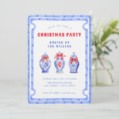 Chinoiserie Ginger Jar CHRISTMASパーティー 招待状 (スタンド正面)