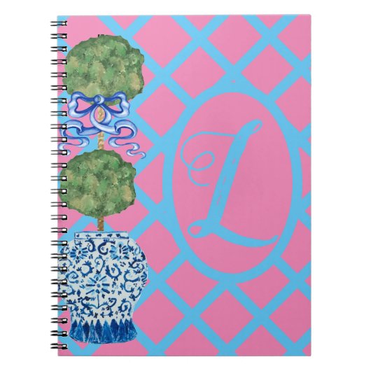 Chinoiserie ginger jar Jars Topiaryスパイラルノートボ ノートブック (正面)