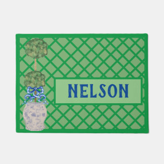 Chinoiserie Ginger jar jars Topiary Rug Doormat ドアマット