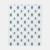 Chinoiserie Ginger Jar Monogrammed  フリースブランケット (正面)