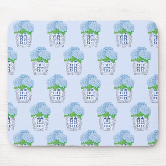 Chinoiserie Hydrangeaマウスパッド マウスパッド (正面)