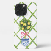 Chinoiserie Lemon Topiary, Grandmillenial iPhoneケース (裏面)