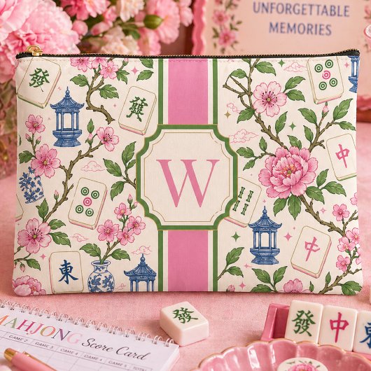 Chinoiserie Mahjong Bag Personalized Monogram アクセサリーポーチ
