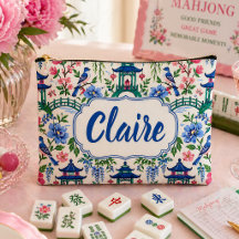 Chinoiserie Mahjong Tile Bag Personalized