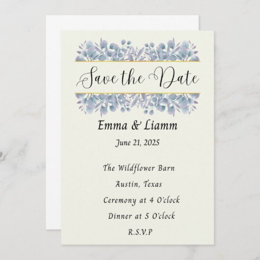 Chinoiserie Matching Save the Date Card 招待状 (正面/裏面)