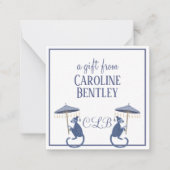 Chinoiserie Monkeysモノグラムギフトエンクロージャカード ノートカード (正面)