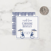 Chinoiserie Monkeysモノグラムギフトエンクロージャカード ノートカード (正面/裏面インサイチュ)