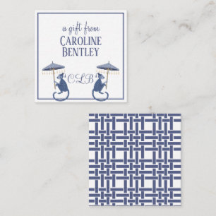 Chinoiserie Monkeysモノグラムギフトエンクロージャカード ノートカード