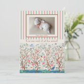 Chinoiserie Mural Nursery Floral and Picture Frame 招待状 (スタンド正面)