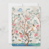 Chinoiserie Mural with Heron on faux Foil 招待状 (裏面)