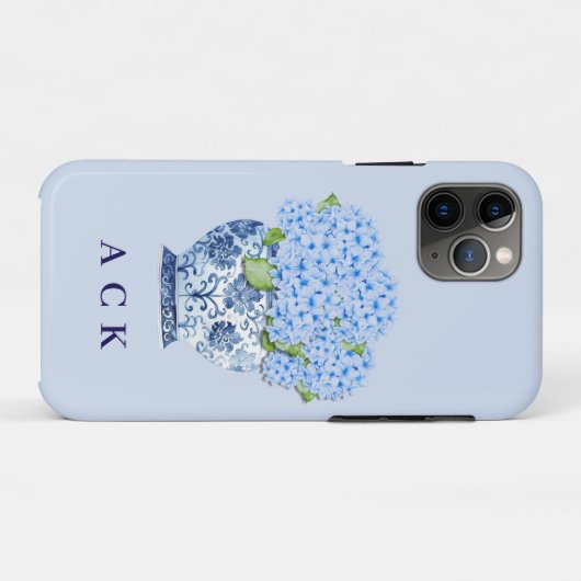 Chinoiserie Nantucket Blue Hydrangeas  Case-Mate iPhoneケース (裏面(横))