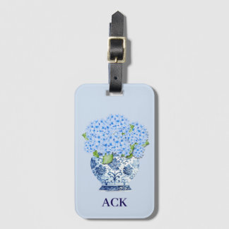 Chinoiserie Nantucket Blue Hydrangeas Luggage Tag ラゲッジタグ