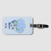 Chinoiserie Nantucket Blue Hydrangeas Luggage Tag ラゲッジタグ (正面横)