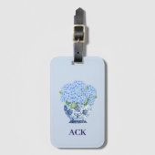 Chinoiserie Nantucket Blue Hydrangeas Luggage Tag ラゲッジタグ (正面縦)