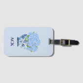 Chinoiserie Nantucket Blue Hydrangeas Luggage Tag ラゲッジタグ (正面横)