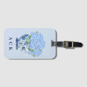 Chinoiserie Nantucket Blue Hydrangeas Luggage Tag ラゲッジタグ (正面横)
