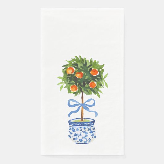Chinoiserie Orange Citrus Topiary Napkins (正面)