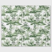 Chinoiserie Orient Landscape 絵画's Decompage ラッピングペーパー (フラット)