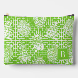 Chinoiserie Pagoda – Lime Preppy Asian Garden アクセサリーポーチ