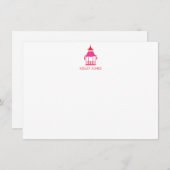 Chinoiserie Pagoda Personalized Flat Note Card ノートカード (正面/裏面)