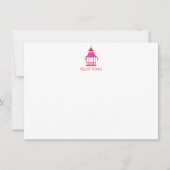 Chinoiserie Pagoda Personalized Flat Note Card ノートカード (正面)