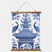 CHINOISERIE PAGODAS IN BLUE 1 & 2 吊り下げ型タペストリー (正面)