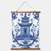 CHINOISERIE PAGODAS IN BLUE 1 & 2 吊り下げ型タペストリー (正面2)