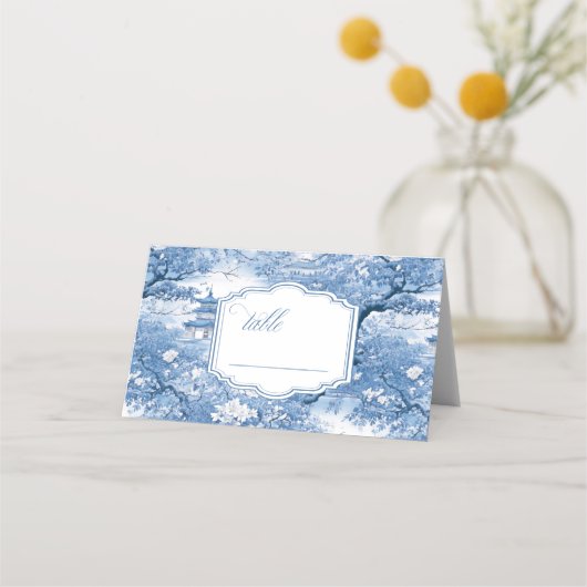 Chinoiserie Pattern結婚のID1094 プレイスカード (正面)