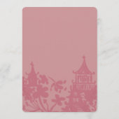 Chinoiserie Pink Floral Wedding 招待状 (裏面)