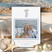 Chinoiserie Seashellクリスマスストッキング写真 シーズンカード