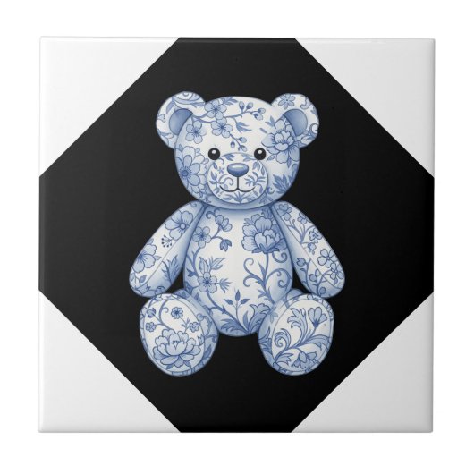 Chinoiserie Teddy Bear  タイル (正面)