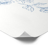 Chinoiserie teddy bear Toileベビーシャワーへようこそ ポスター (角)